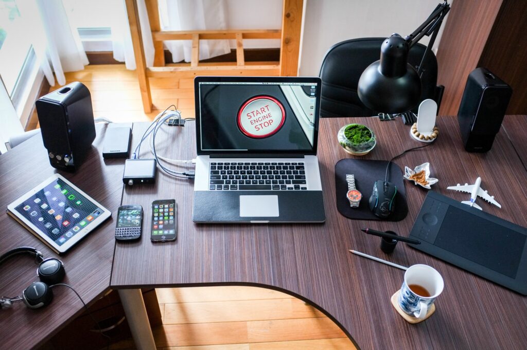 a view of clean office desk, clean office, coronavirus by vipfs